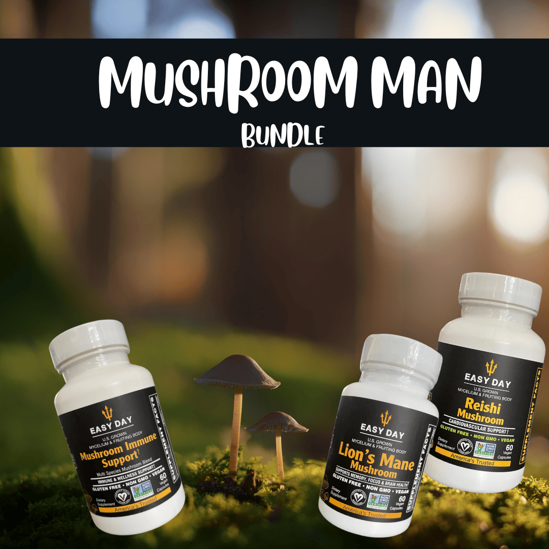 Mushroom Man Bundle-Lions Mane-Reishi-Immune Support 