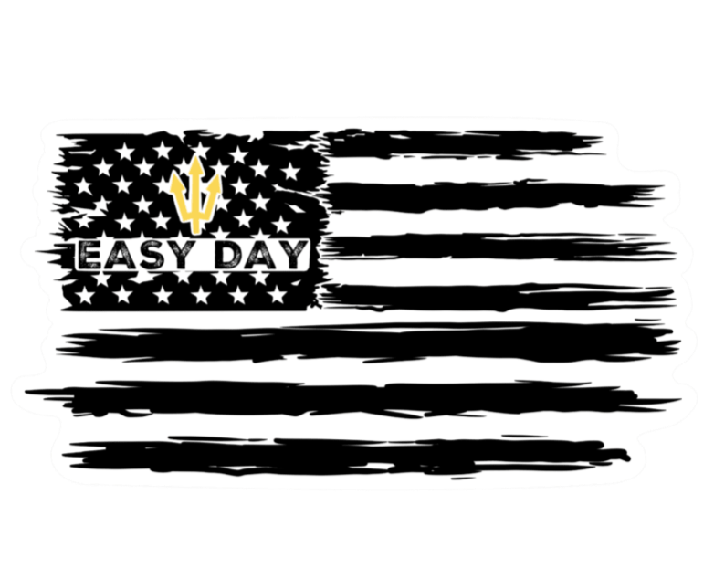 Easy Day Black & Gold Easy Day Flag Sticker